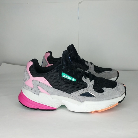 adidas falcon mesh suede and leather sneakers